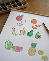 Easy watercolor & ink kiwi fruit painting tutorial step by step. Craftsy Com Express Your Creativity Fruits Drawing Doodle Drawings Fruit Sketch
