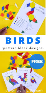Birds Free Pattern Block Designs Preschool Activities Bird Crafts Preschool Pattern Blocks