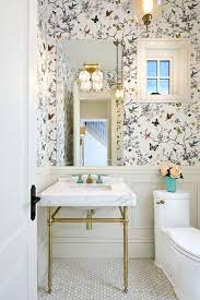 What Is Wainscoting Pros Cons And Costs Of This Trendy Wall Decor Powder Room Wallpaper Powder Room Design Bathroom Interior