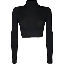 Black And White Long Sleeve Crop Top Harmony Turtle Neck Crop Top 12 Liked On Polyvore Featuring Tops Shirts Crop Tops Turtle Neck Crop Top Turtleneck Long Sleeve Top Long Sleeve Turtleneck