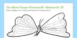 Kriechende raupe ausmalbild buy this stock vector and. Die Kleine Raupe Nimmersatt Arbeitsblatt Addieren Bis 20