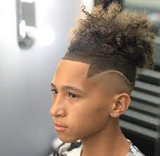 Top Knot X Curly Hair Hi Lo Fade Coiffure Enfant Coupe De Cheveux Coiffure