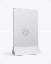 Download Glass Table Tent Mockup In Indoor Advertising Mockups On Yellow Images Object Mockups PSD Mockup Templates