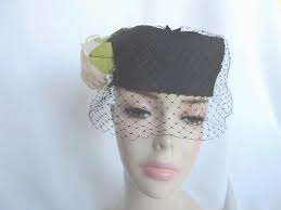Vintage Black Silk Open Pillbox Hat Birdcage Hat Dress Hat Formal Hat  Church Hat Sunday Hat Easter Hat Tea Party Hat With Ivory Silk Roses