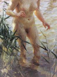Monet style vintage framed print NUDE FEMALE IN WATER Art Print B79 | eBay