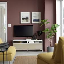 Image result for ikea meuble tele blanc bois home decor pictures. Besta Banc Tv Avec Tiroirs Blanc Selsviken Brillant Beige 120x42x48 Cm Ikea