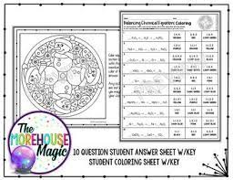 Balancing Chemical Equations Science Color By Number Or Qu Chemical Equation Equations Conservation Of Mass