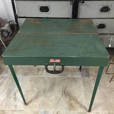 Vintage Green Metal Coleman Folding Camping Table H 26 W 28 L 28 Price 75 Vintage Camping Gear Folding Camping Table Camping Table