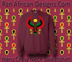 New Heru Crew Neck Sweatshirts Available Now Pan African Designs Http Www Panafricandesigns Com African Tshirts African Design Crew Neck Sweatshirt