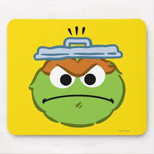 Oscar Angry Face Mouse Pad Zazzle Com Angry Face Mouse Pad Fun Mouse Pad