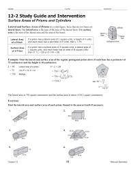 This surface area and volume worksheet will produce problems for calculating surface area for prisms and cylinders. Surface Areas Of Prisms And Cylinders