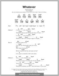Whatever Oasis By N Gallagher Sheet Music On Musicaneo