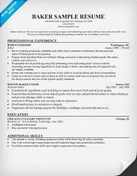 42 for baker resume samples resume format