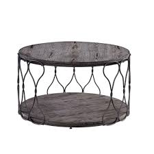 Furniture Of America Octavia Gray Round Coffee Table In 2020 Coffee Table Wood Round Coffee Table Living Room Coffee Table