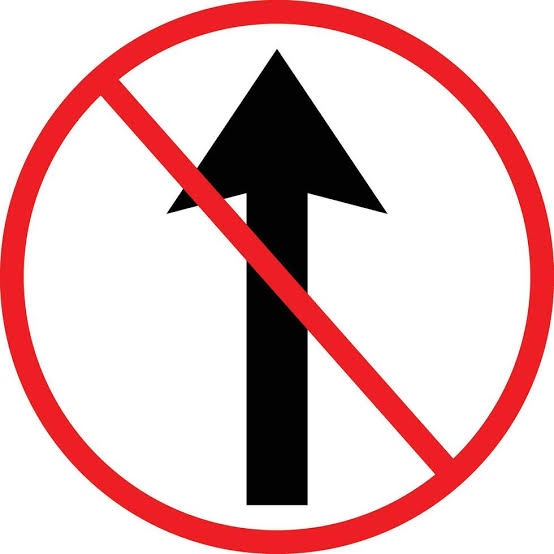 No Straight Through Symbol. Prohibition Road Sign. Restriction Icon  26273835 Vector Art at Vecteezy