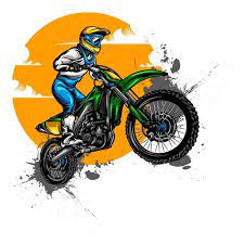 Premium Vector Motocross Illustration Designs On Solid Color In 2021 Bike Logos Design Motorcycles Logo Design Bike Illustration