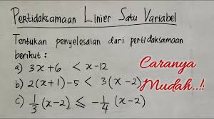 Dalam suatu persamaan nilai mutlak linear satu variabel, garis bilangan dipakai sebagai media yang berguna dalam menunjukan nilai mutlak. Pertidaksamaan Linier Satu Variabel Ptlsv Youtube