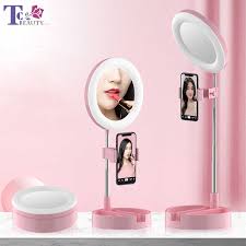 Led Desktop Makeup Mirror Selfie Light Ring Lamp Adjustable Bright For Youtube Tik Tok Live Photo Photography Studio Makeup Mirrors Aliexpress Led strip lights 5050 rgb 150 leds tik tok light kit 16.4ft waterproof flexible tape lights color changing with 44 keys ir remote controller and 12v power supply for home bedroom kitchen amazon web services scalable cloud computing services. led desktop makeup mirror selfie light