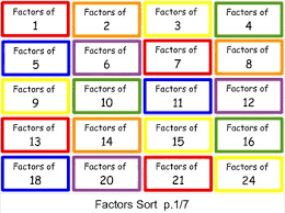 sorting chart cards for factors of products through 10x10