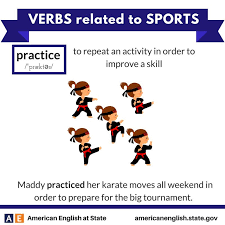 Membedakan antara kata kerja (verb), kata sifat (adjective), kata benda (noun)dan kata keterangan (adverb) sama seperti kita belajar memahami jenis kata dalam bahasa indonesia. Usembassyjkt Auf Twitter Yuk Pelajari Beberapa Kata Kerja Yang Berhubungan Dengan Olahraga Kata Kerja Practice Berikut Berarti Berlatih Americanenglish Statedept Https T Co Vnefz1y3vn