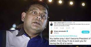 Rembau mp khairy jamaluddin has taken umno supreme council member datuk lokman noor adam to task on twitter. Khairy Tells Umno S Lokman He Has The Iq Of A Carrot And Twitter Went Wild