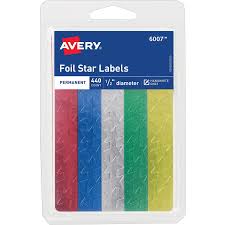 Wholesale School Supplies Avery Foil Star Labels Ave06007