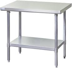 Choose from models with undershelves, cabinets, or other storage options. Smithco Supply Blue Air Stainless Steel Work Table