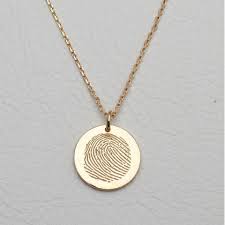Round Disc Fingerprint Necklace Fingerprint Necklace Fingerprint Jewelry Personalised Jewellery Necklaces