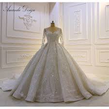 amanda design bestidos de novia long sleeve lace applique patterns stunning wedding dre sparkle wedding dress dubai wedding dress wedding dresses lace ballgown