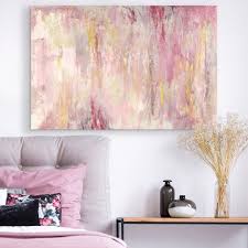 Blush Gold Landscape Pink Abstract Art Big Wall Art Abstract Canvas Painting