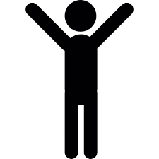 Man Silhouette Standing With Arms Up Free Icon Free Icons Silhouette Arms