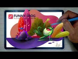 How To Draw A Simple Illustration On Galaxy Tab S6 Funny Frog Mr Nghi Channel Youtube Simple Illustration Drawings Draw