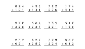 Suma de tres números de dos cifras cada uno. Sumas De Tres Cifras Sin Llevada