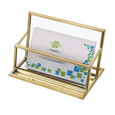 No more need for keeping all the paper business cards. Hipiwe Glass Business Card Holder Stand Vintage Gold Metal Name Card Display Stand Office Desktop Countertop Business Card Organizer Buy Online In Antigua And Barbuda At Antigua Desertcart Com Productid 161864963