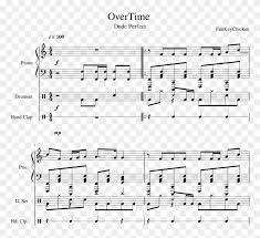 Overtime Themes Sheet Music For Piano Percussion Download Sheet Music Hd Png Download 850x1100 3774244 Pngfind