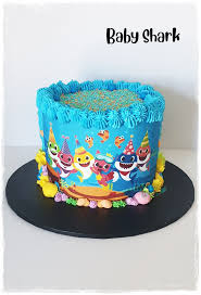 Buttercream Birthday Baby Shark Cake Baby Shark Cake In 2020 Shark Cake Cake Custom Cake Toppers