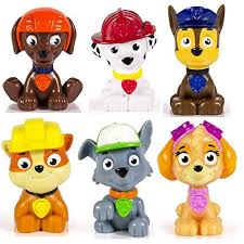 Kids Paw Patrol Mini Figures Set Of 6 Rocky Zuma Skye Rubble Marshall Chase Walmart Com Walmart Com