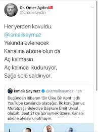Saymaz'dan haber kaynağını açıklamasını istedi. Ismail Saymaz On Twitter Ben Bir Isten Kovulmadim Bana Teklif Edileni Reddettim Ve Ayrildim Hos Kovulmak Yeri Geldiginde Serefli Bir Davranistir Bunu Seref Yoksunlarinin Anlamasi Guctur Pandemiden Oturu Milyonlarca Insanimizin Issiz Kaldigi