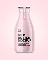 Download Clear Glass Dairy Bottle Mockup Yellow Author Yellowimages Mockups
