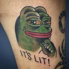 The art of tattooing is ancient; Flyrite Tattoo Very Rare Pepe The Frog Tattoo By Fernando Lions