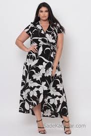 2020 Buyuk Beden Abiye Ve Gece Elbiseleri Siyah Uzun Kisa Kollu V Yakali Desenli Bagcikli Kiyafet Kombinleri The Dress Battal Boy Kiyafetler Wrap Elbise