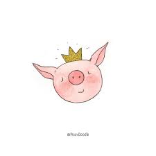 Prince Or Princess Piggy Pinguin Zeichnen Schwein Malen Kunstwande