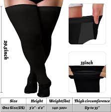 Amazon.com: Plus Size Thigh High Stockings for Thick Thighs- Extra Long  Womens Opaque Over Knee High Stockings for Wide Thigh Black: Clothing,  Shoes & Jewelry