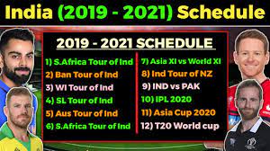 With a packed cricket schedule in 2021, the indian team will face the mighty challenge against england during the first quarter of their cricketing season in 2021. Indian Cricket Team Full Schedule From 2020 2021 Bcci Announces The Full Schedule From 2019 21 Youtube