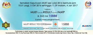 1 november 2017 10 januari 2018. Semakan Keputusan Muet Sesi Julai 2017
