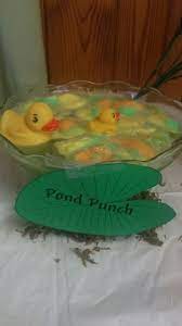 Pond Punch Is Made By Using Half A Gallon Of Hawaiian Punch Berry Flavor The Green One A Baby Shower Punch Woodland Animal Baby Shower Cute Birthday Ideas