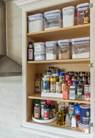 organized baking and spice cabinet