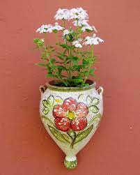 amazon com spanish orza wall hanging flower pot green design patio lawn garden pots planter aubrieta basket