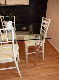 The chair can be a cute desk chair and a fetching small desk chair as well. Designer Acrylic Dining Room Set White Cream Ghost Chair Table Polycarbonate Furniture A Table And 4 Chairs Casa Padrino