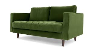 Scott 2 Sitzer Sofa Grasgruner Baumwollsamt 2 Sitzer Sofa Graues Sofa Wohnzimmer Stil